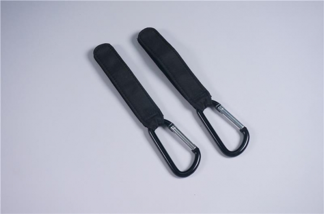 Baby stroller carabiner hook